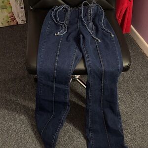 SHEIN Dark Blue Flare & Wide Leg Jeans